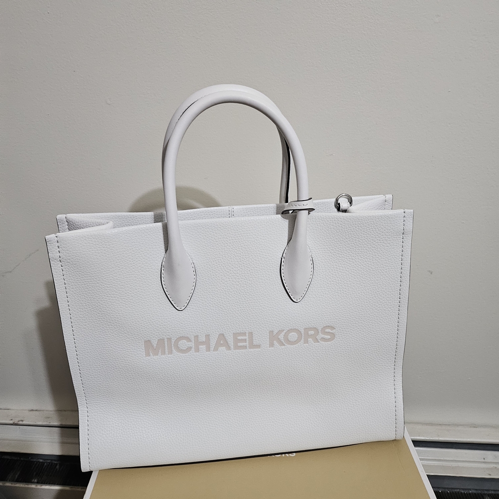 Michael Kors White Leather Tote